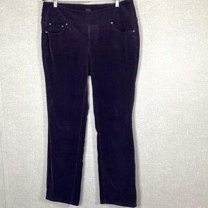 JAG Women's Peri Purple Corduroy 5-Pocket, Pull-On, Straight Leg Pants